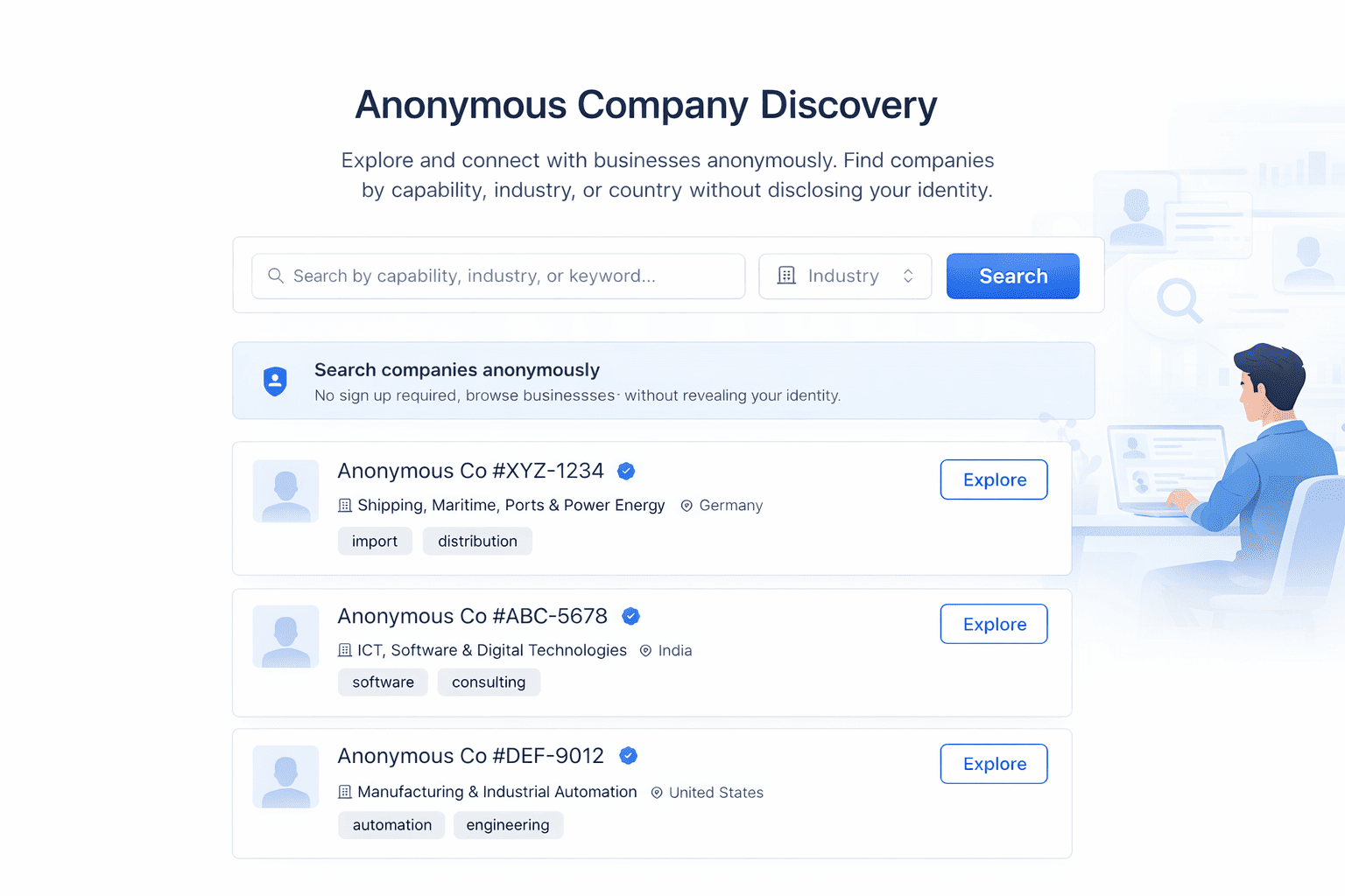 Company Discovery Screenshot