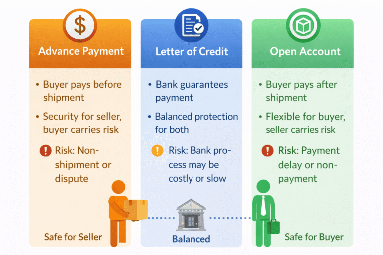 Advance Payment vs LC vs Open Account