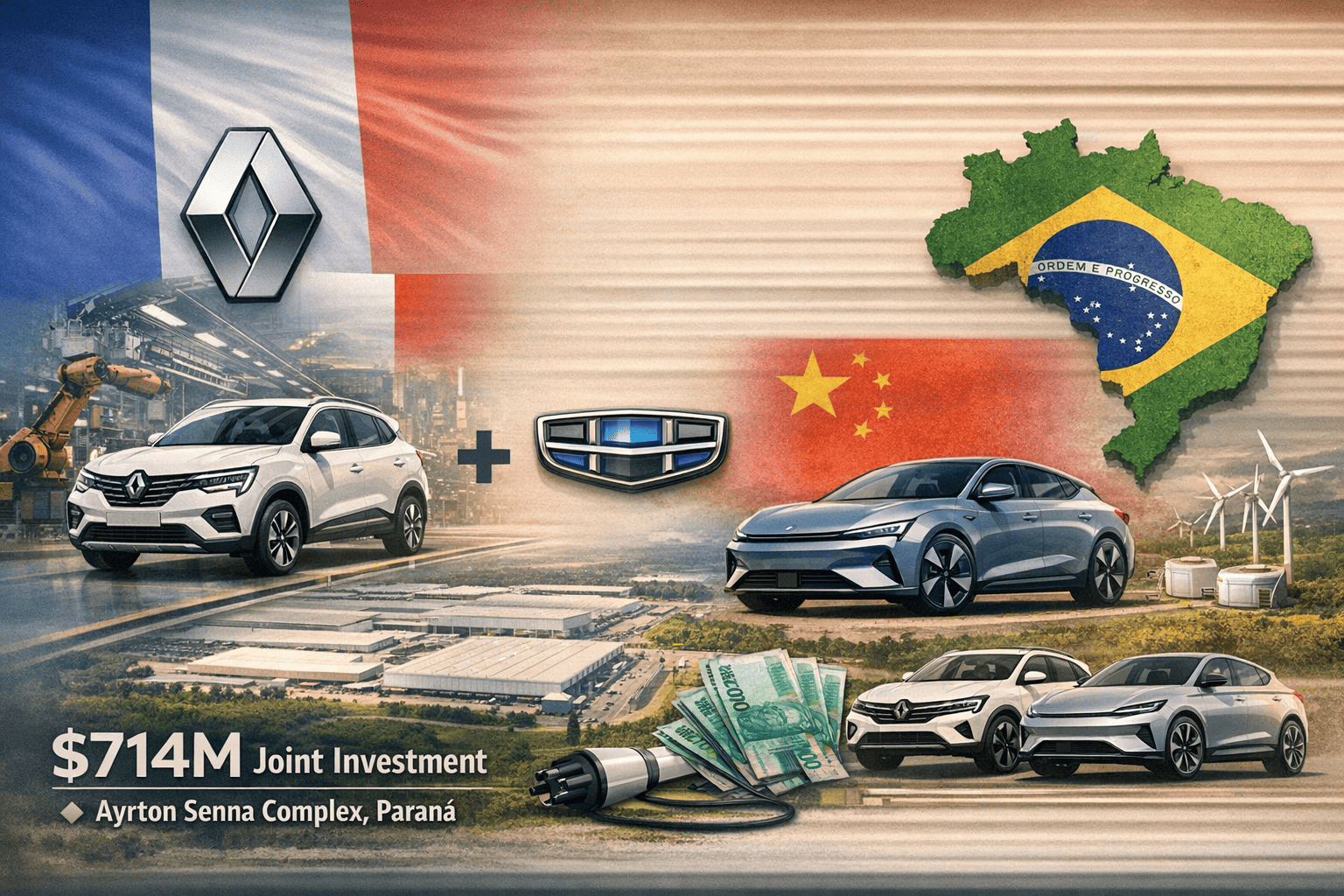 Renault × Geely Brazil joint venture — $714M automotive manufacturing partnership and EV production
