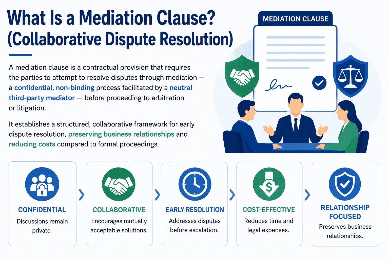 Mediation clause in contracts — structured dispute resolution