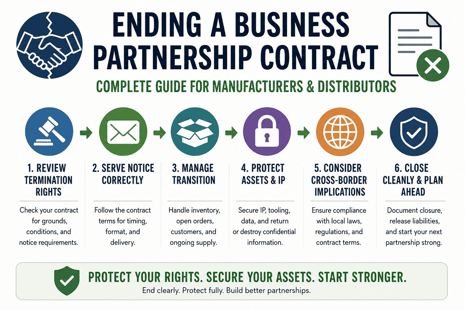 Ending a business partnership contract