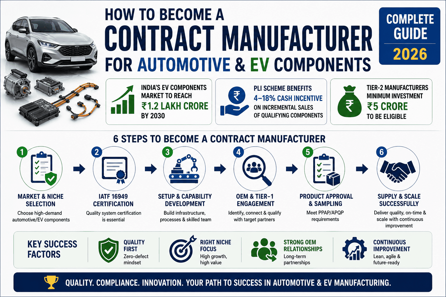 How to become a contract manufacturer for automotive and EV components,  complete guide 2026