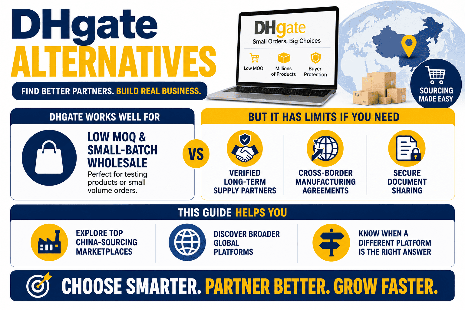Best alternatives to DHgate, choose the right B2B sourcing platform for your manufacturing goal