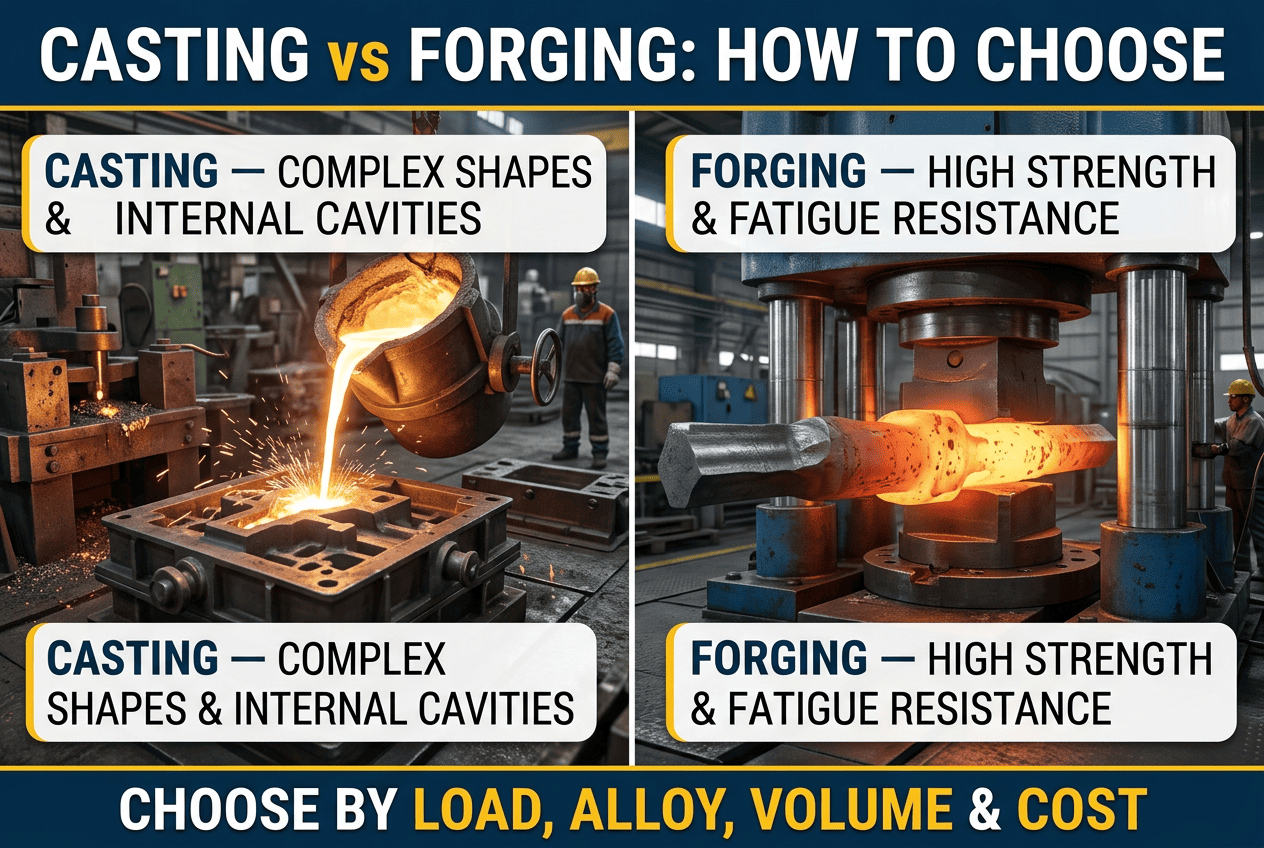 Casting vs forging comparison: process, strength, cost, complexity, volume and supplier selection